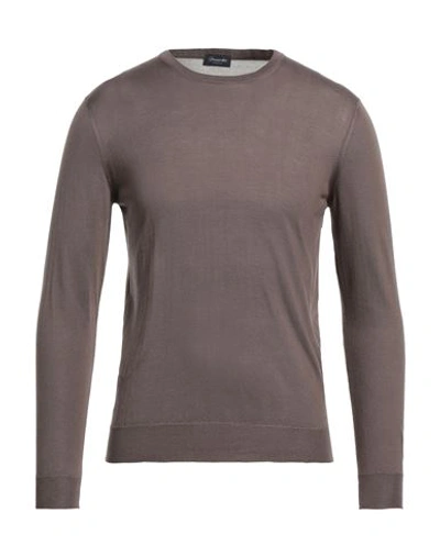 Shop Drumohr Man Sweater Dove Grey Size 44 Silk