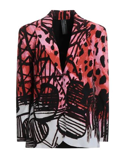 Shop Norma Kamali Woman Blazer Pink Size S Polyester, Elastane