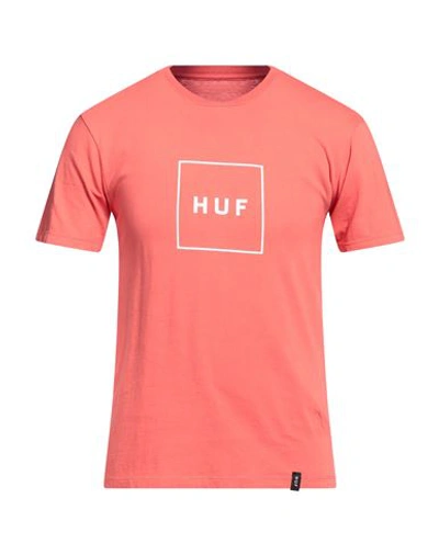 Shop Huf Man T-shirt Coral Size L Cotton In Red