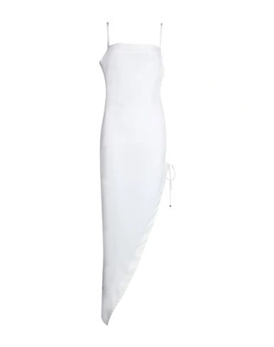 Shop Alberto Audenino Woman Maxi Dress White Size M Polyester, Elastane