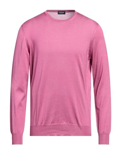 Drumohr Man Sweater Fuchsia Size 44 Cotton In Magenta
