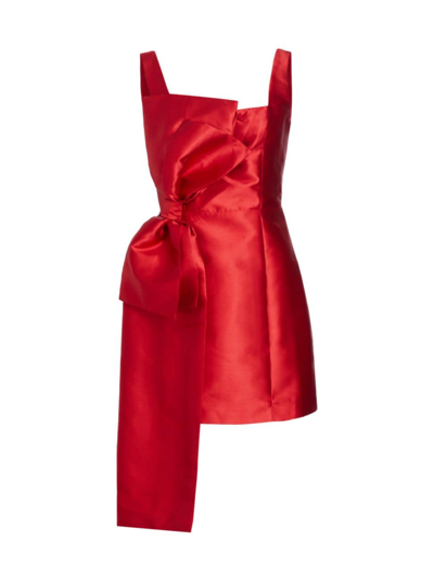 Shop Elliatt Women's Corsage Satin Bow Minidress In Red