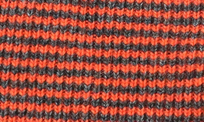 Shop Portolano Mini Stripe Slouchy Hat In Charcoal/ Orange