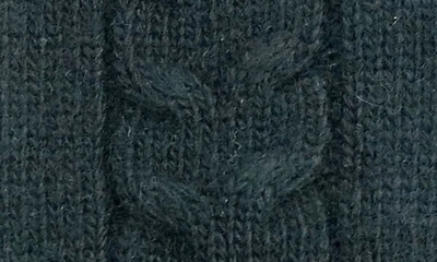 Shop Portolano Cable Knit Fingerless Gloves In Black