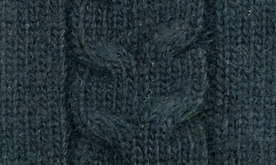 Portolano Cable Knit Fingerless Gloves In Black