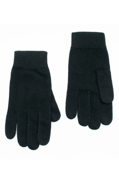 Portolano Cashmere & Wool Tech Gloves In Black