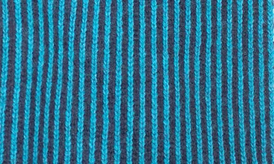 Shop Portolano Stripe Knit Scarf In Navy/ Teal