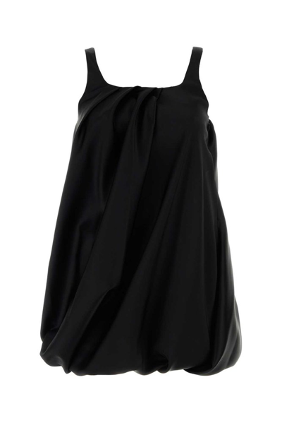 Shop Jw Anderson Twisted Sleeveless Satin Mini Dress In Black