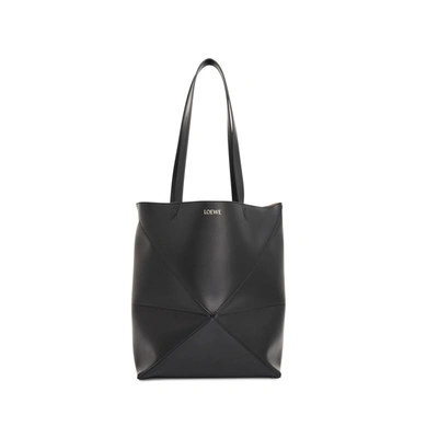 Loewe Puzzle Fold Medium Tote Bag In Shiny Leather