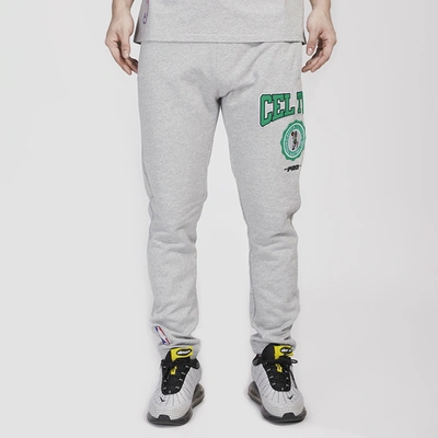 Shop Pro Standard Mens  Celtics Crest Emblem Fleece Sweatpant In Gray