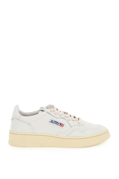 Shop Autry Leather Medalist Low Sneakers In White