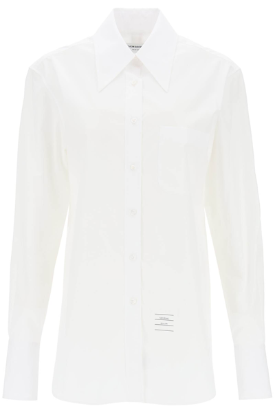 Shop Thom Browne Easy Fit Poplin Shirt In White