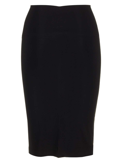 Shop Norma Kamali Mid-length Fitted Tube-skirt In Black