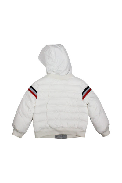 Shop Moncler Perd Down Jacket With Hood In White