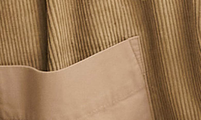 Asos Design '90s Oversize Mixed Media Cotton Corduroy Button-up Shirt In Beige
