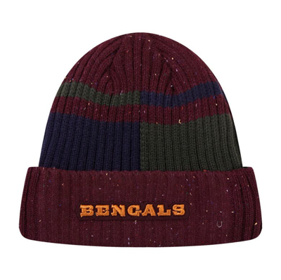 Shop Pro Standard Burgundy Cincinnati Bengals Speckled Cuffed Knit Hat