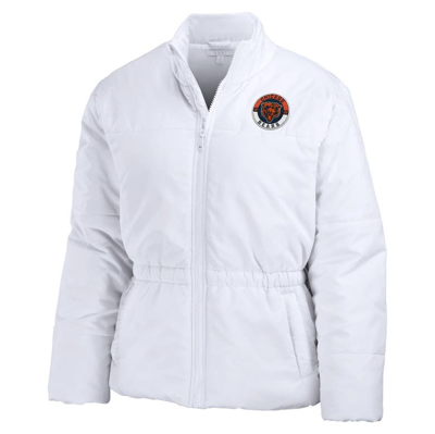 Shop Wear By Erin Andrews White Chicago Bears Packaway Full-zip Puffer Jacket