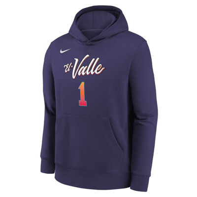 Shop Nike Youth  Devin Booker Purple Phoenix Suns 2023/24 City Edition Name & Number Pullover Hoodie