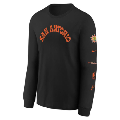 Shop Nike Youth  Black San Antonio Spurs 2023/24 City Edition Max90 Long Sleeve T-shirt