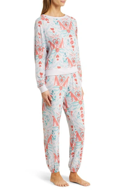Shop Honeydew Intimates Star Seeker Jersey Pajamas In Beloved Cheetah