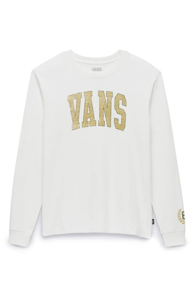 Shop Vans Crest Logo Long Sleeve Graphic T-shirt In Marshmallow