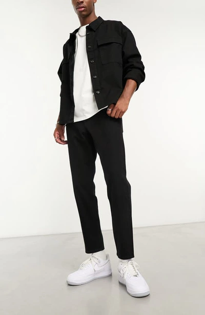 Shop Asos Design Classic Rigid Straight Leg Jeans In Black