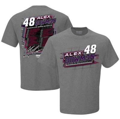 Shop Hendrick Motorsports Team Collection Gray Alex Bowman 2024 Nascar Cup Series Schedule T-shirt In Heather Gray