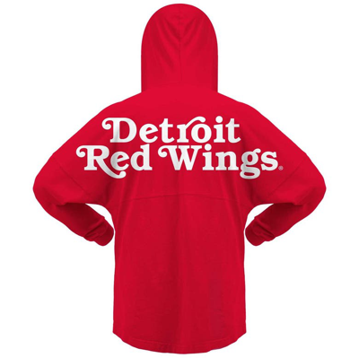 Shop Fanatics Branded Red Detroit Red Wings Jersey Lace-up V-neck Long Sleeve Hoodie T-shirt