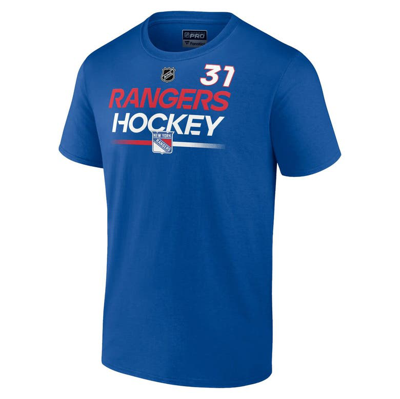 Shop Fanatics Branded Igor Shesterkin Blue New York Rangers Authentic Pro Prime Name & Number T-shirt