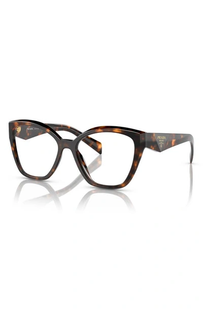 Prada 53mm Square Optical Glasses In Honey
