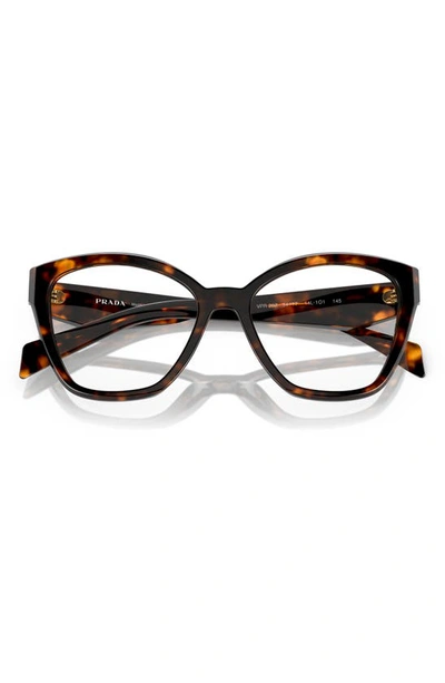 Prada 53mm Square Optical Glasses In Honey