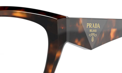 Prada 53mm Square Optical Glasses In Honey