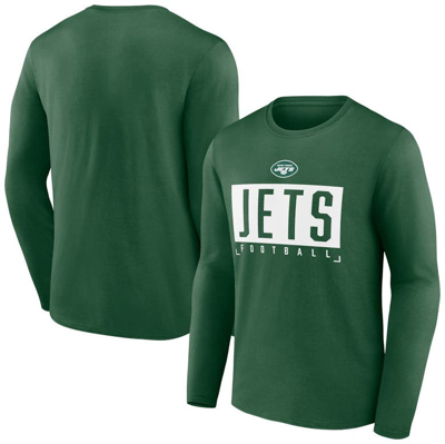 Shop Fanatics Branded Green New York Jets Stack The Box Long Sleeve T-shirt