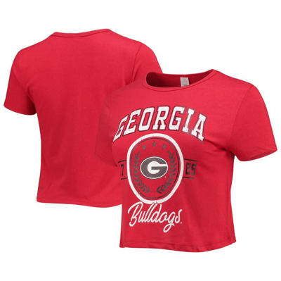 Shop Zoozatz Red Georgia Bulldogs Core Laurels Cropped T-shirt
