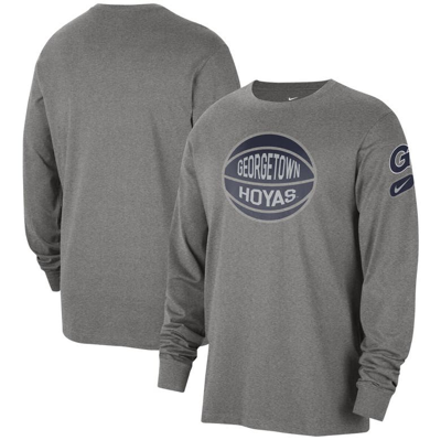 Shop Nike Heather Gray Georgetown Hoyas Fast Break Long Sleeve T-shirt