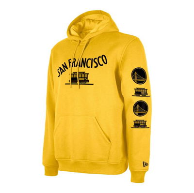 Shop New Era Gold Golden State Warriors 2023/24 City Edition Pullover Hoodie In Yellow