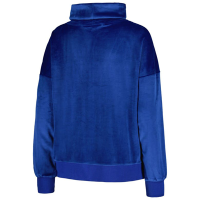 Shop Dkny Sport Royal New York Giants Deliliah Rhinestone Funnel Neck Pullover Sweatshirt