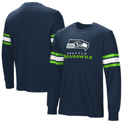 Shop Nfl Navy Seattle Seahawks Hands Off Long Sleeve Adaptive T-shirt