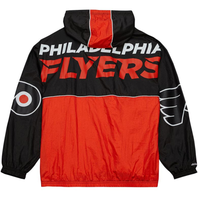 Shop Mitchell & Ness Black Philadelphia Flyers Team Og 2.0 Anorak Half-zip Windbreaker Jacket