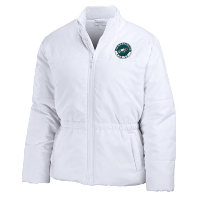Shop Wear By Erin Andrews White Philadelphia Eagles Packaway Full-zip Puffer Jacket