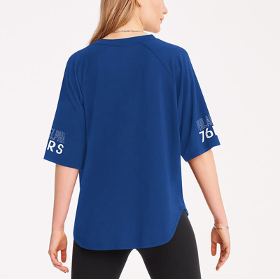 Shop Dkny Sport Royal Philadelphia 76ers Diana Raglan Tri-blend Oversized T-shirt