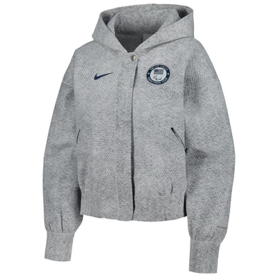 Shop Nike Gray U.s. Paralympics 2024 Paralympics Media Day Oversized Cropped Performance Full-zip Hoodie