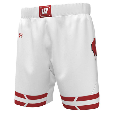 Shop Under Armour Red Wisconsin Badgers Replica Basketball Shorts In White