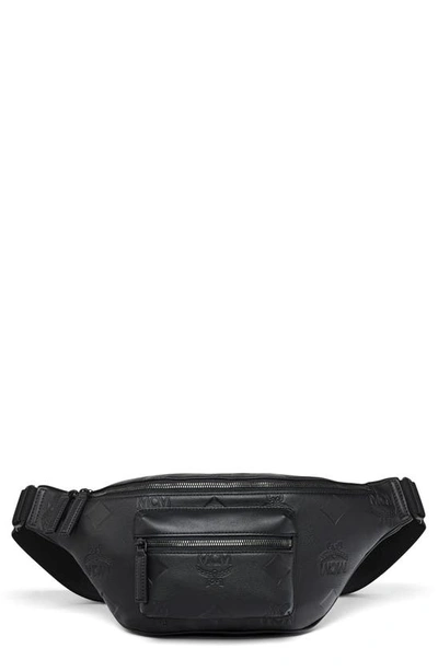 Shop Mcm Medium Fursten Leather Belt Bag In Black