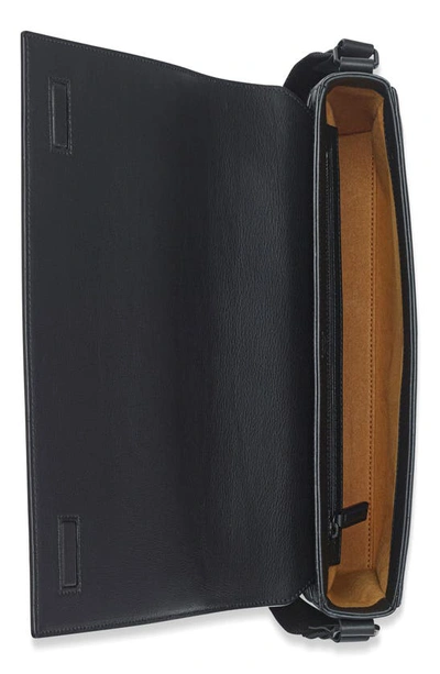 Shop Mcm Small Klassik Embossed Leather Messenger Bag In Black