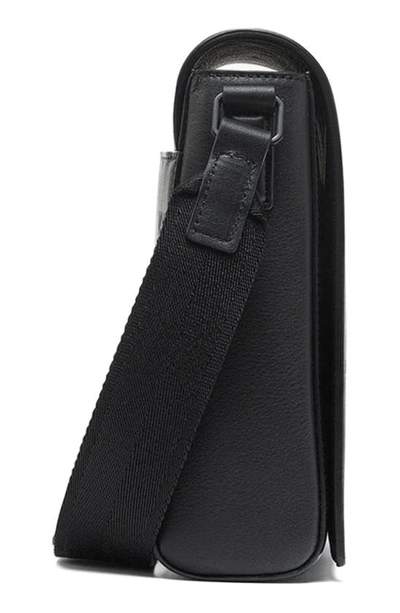 Shop Mcm Small Klassik Embossed Leather Messenger Bag In Black