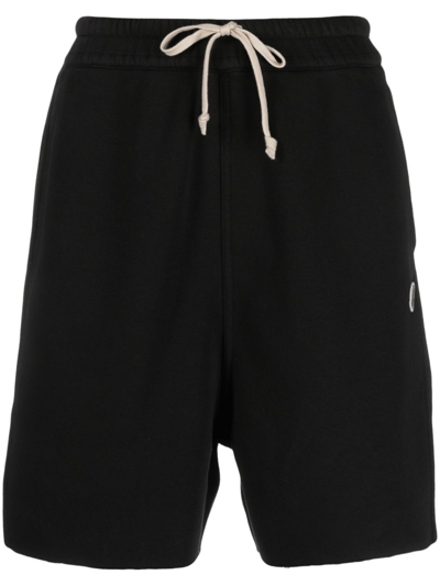 Shop Moncler Genius Black Logo Appliqué Drawstring Shorts