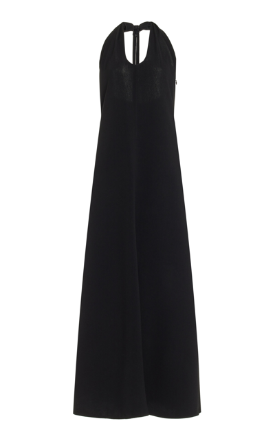 Shop Proenza Schouler Ember Matte-crepe Maxi Halter Dress In Black