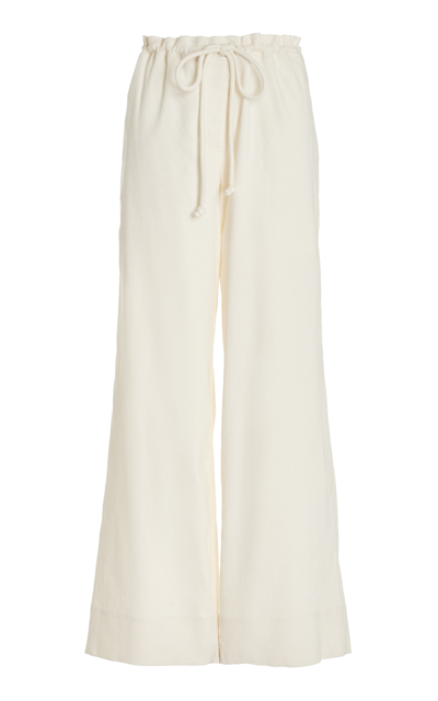 Shop Proenza Schouler Jade Eco-linen Wide-leg Pants In White