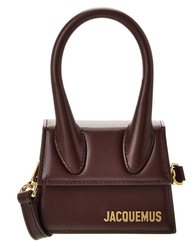 Shop Jacquemus Le Chiquito Mini Leather Clutch In Brown